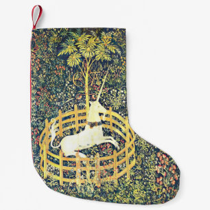 Mittelalterliches Einhorn-Tapisserie - Strumpf Kleiner Weihnachtsstrumpf