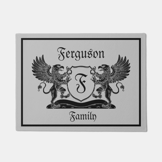 Mittelalterliches Familienwappen Door Mat Fußmatte (Vorderseite)