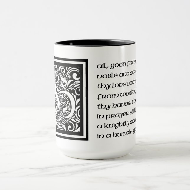 Mittelalterliches Gedicht für einen oblen Vater Tasse (Zentrum)