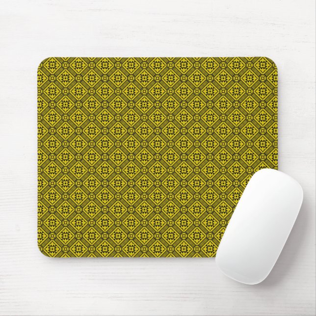 Mittelalterliches gelbes Schwarzes Lilien Romanisc Mousepad (Mit Mouse)