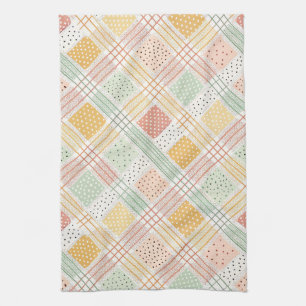 Mittelalterliches geometrisches Design mit Punkten Geschirrtuch