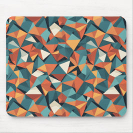 Mittelalterliches geometrisches Teal- und Orange-M Mousepad