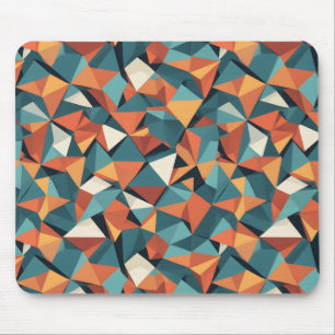 Mittelalterliches geometrisches Teal- und Orange-M Mousepad
