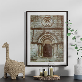 Mittelalterliches Gotisches Portal in Santiago de  Fotodruck
