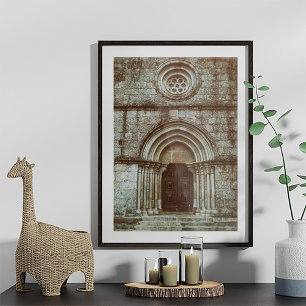Mittelalterliches Gotisches Portal in Santiago de Fotodruck