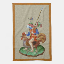 Mittelalterliches Huhn-Rider Küchentuch