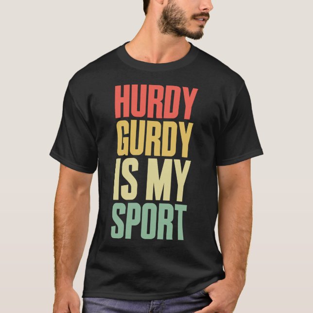 Mittelalterliches Hurdy Gurdy-Sportinstrument T-Shirt (Vorderseite)