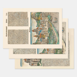 Mittelalterliches Italien Mailand Bologna Aquileia Geschenkpapier Set