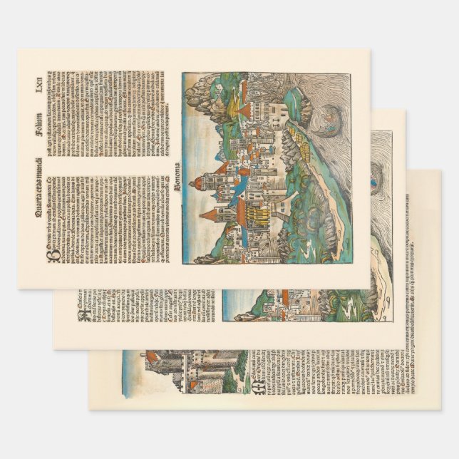 Mittelalterliches Italien Mailand Bologna Aquileia Geschenkpapier Set (Set)