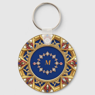 Mittelalterliches künstlerisches goldenes Ornament Schlüsselanhänger