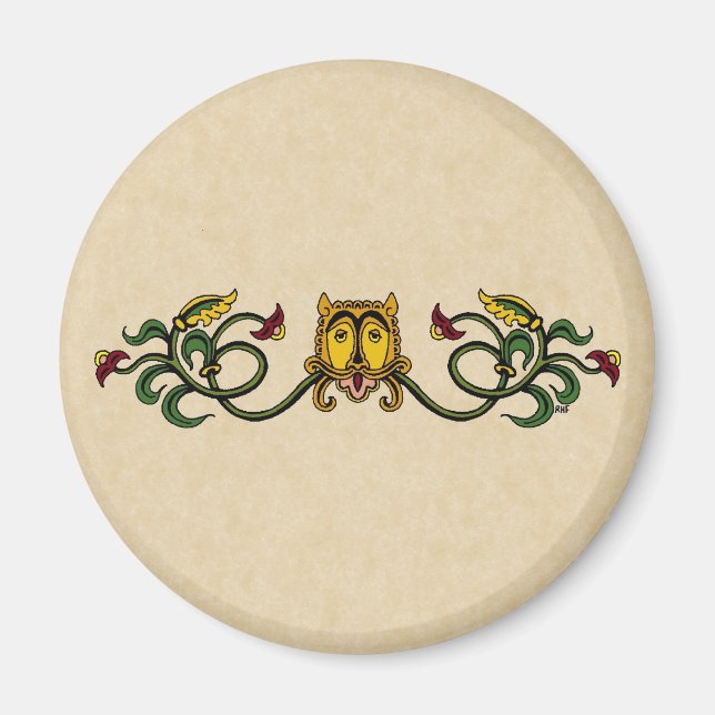 Mittelalterliches Löwendesign Magnet (Vorne)