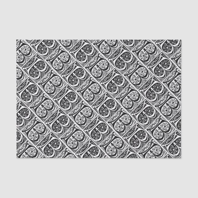 Mittelalterliches Manuskript belichtetes Monogramm Seidenpapier (Vorderseite)
