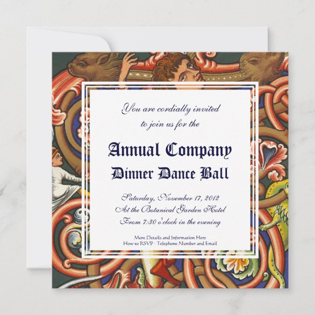 Mittelalterliches Manuskript Elegantes Tanzen Nobl Einladung (Vorderseite)