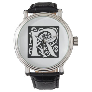 Mittelalterliches Monogramm des Buchstabe-R Armbanduhr