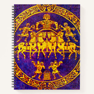 Mittelalterliches Pferd und Soldaten des 12. Jahrh Notizbuch