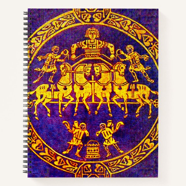 Mittelalterliches Pferd und Soldaten des 12. Jahrh Notizbuch (Vorderseite)