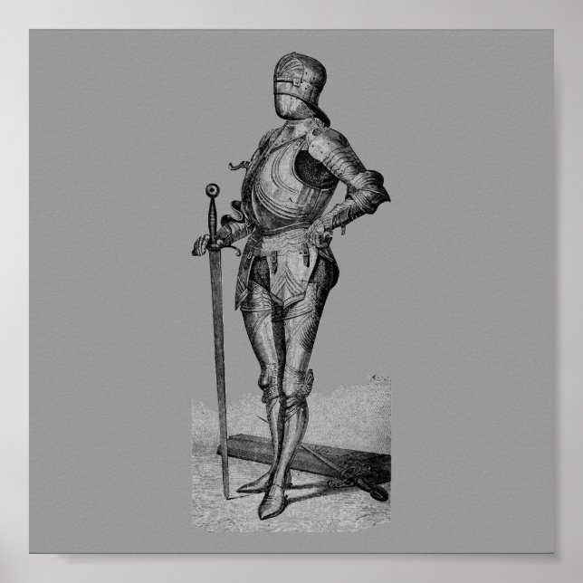 Mittelalterliches Ritterposter Poster (Vorne)