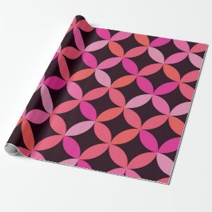 Mittelalterliches Rosa, Korallenrot und rote Kreis Geschenkpapier