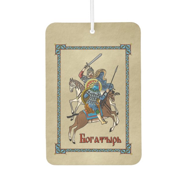 Mittelalterliches Russisches Bogatyr Autolufterfrischer (Vorderseite)