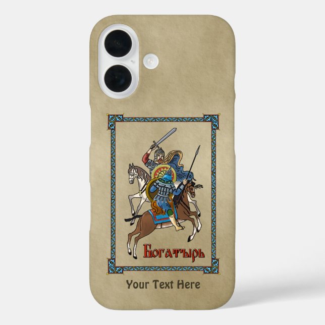 Mittelalterliches Russisches Bogatyr iPhone 16 Hülle (Rückseite)
