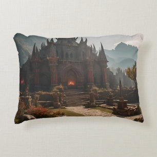 Mittelalterliches Schloss Bergsee-Zauber Dekokissen