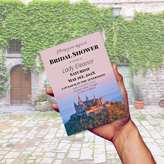 Mittelalterliches Schloss Fantasy Pink Brautparty Einladung (Von Creator hochgeladen)