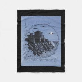 "Mittelalterliches Schloss in Blau" Fleecedecke