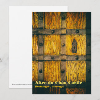 Mittelalterliches Schlosstor nah-up Dankeskarte