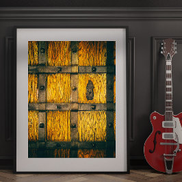 Mittelalterliches Schlosstor nah-up. Fotodruck