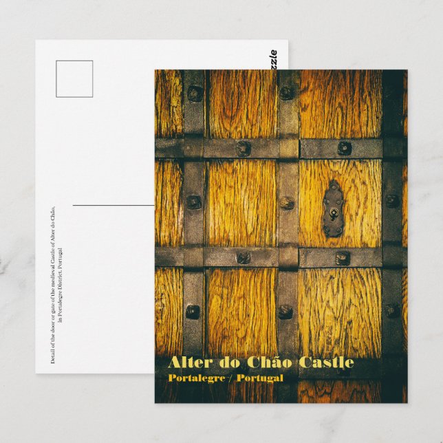 Mittelalterliches Schlosstor nah-up Postkarte (Vorne/Hinten)