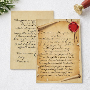 Mittelalterliches Scroll Wax Siegel Hochzeit Danke