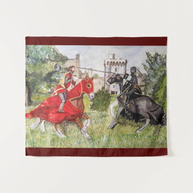 Mittelalterliches Turnier Wandteppich (Vorderseite (Horizontal))