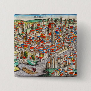 Mittelalterliches Wahrzeichen von Florenz in Itali Button