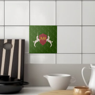 Mittelalterliches Wappenmonogramm Fliese