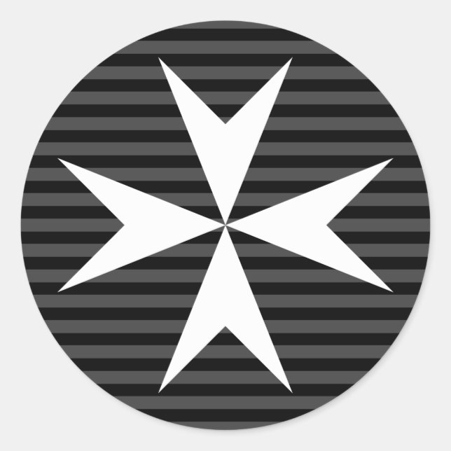 Mittelalterliches Weißkreuz | Order of St John (UK Runder Aufkleber (Vorderseite)