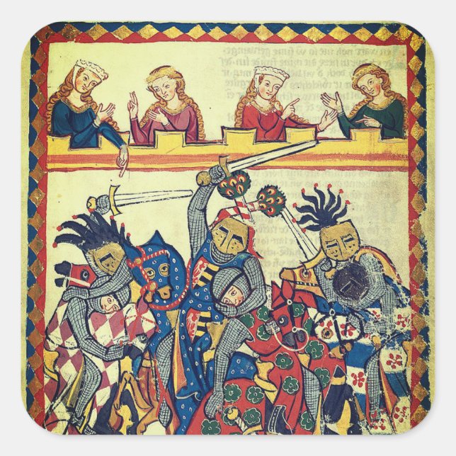 Mittelalterturnier Quadratischer Aufkleber (Vorderseite)