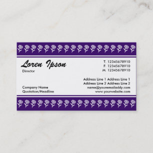 Mittelband (Blume Border) - Deep Violet Visitenkarte