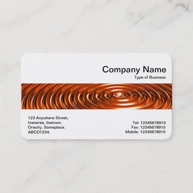 Mittelband - Konzentrierte Ringe - Orange Chrome Visitenkarte (Vorderseite)