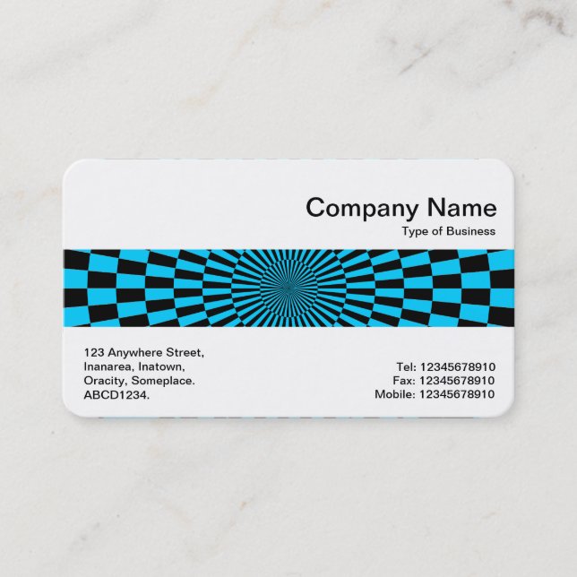 Mittelband - Op Art Blue und Black Visitenkarte (Vorderseite)