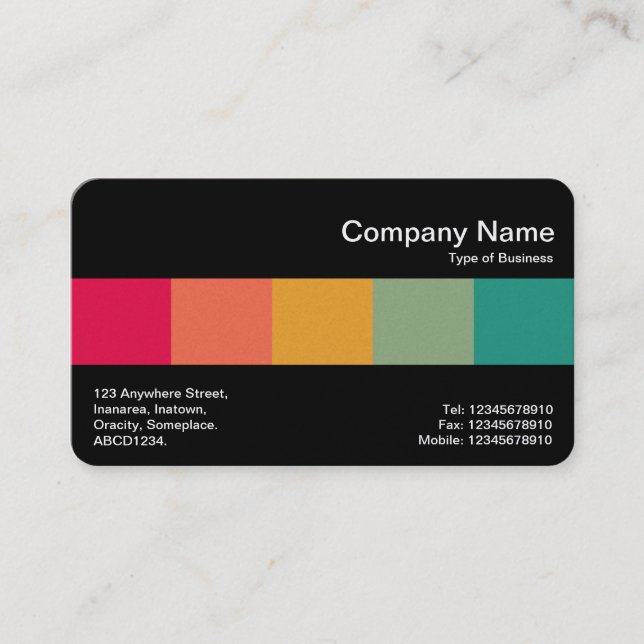 Mittelband (schwarz-weiß) - Farben (Gold) Visitenkarte (Vorderseite)