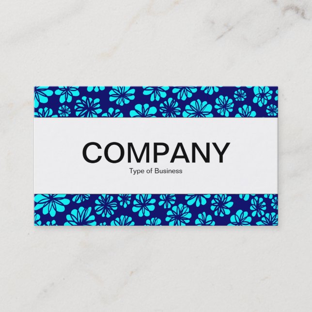 Mittelband - Shades of Blue Floral Visitenkarte (Vorderseite)