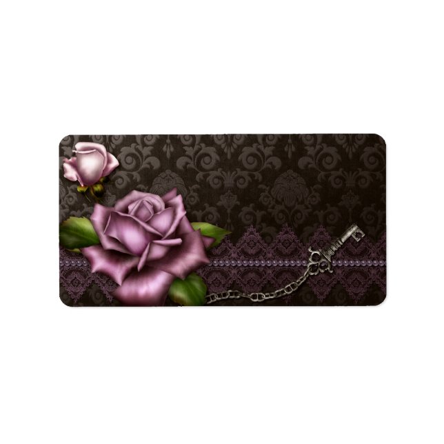 Mittelbarocke Rose Apothekenzeichen Adressaufkleber (Vorne)