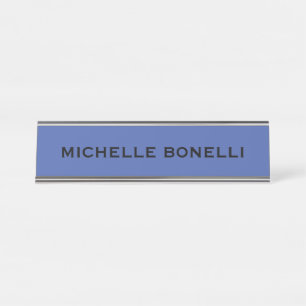 Mittelblau minimalist einfaches modernes Design Schreibtischnamensplakette