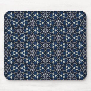 Mittelblaue Blumenmuster Mousepad
