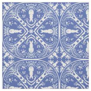 Mittelblauer Kaninchen-Medallion-Muster Niedlich Stoff