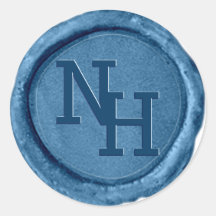Mittelblauer Wachs Monogramm-Siegel Hochzeit