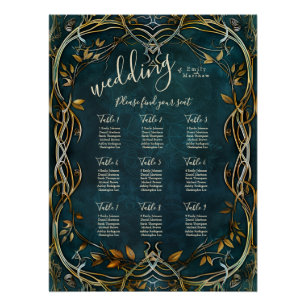 Mittelerde-Majestät-Hochzeit Sitzordnung Poster