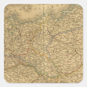Mitteleuropa 3 quadratischer aufkleber