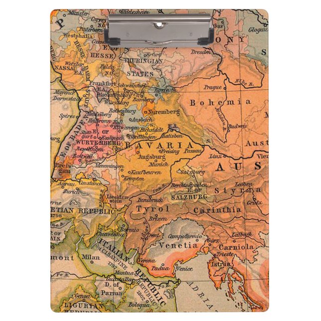 Mitteleuropa - Antiquitätenkarte Klemmbrett (Vorderseite)