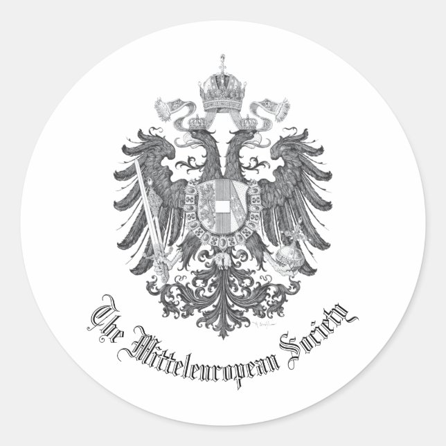 Mitteleuropäische Gesellschaft Runder Aufkleber (Vorderseite)